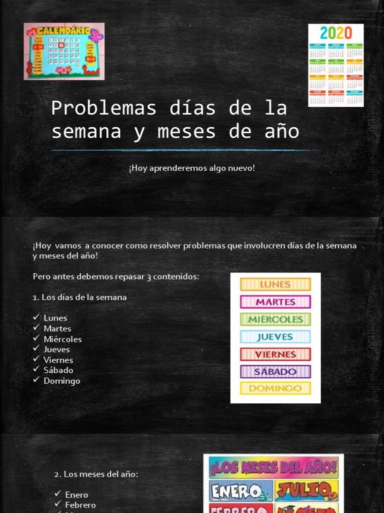 1 - Problemas Días de La Semana y Meses de | PDF