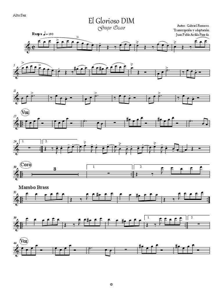 El Glorioso DIM Sax Alto PDF Théorie (échecs) Échecs