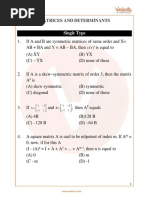 JEE Main Matrices and Determinants Important Questions