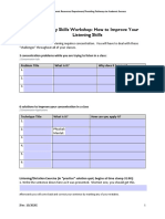 Study Skills Workshop: How To Improve Your Listening Skills: 1 Concentration Info