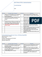 Internal Audit / Finance / FP & A - Interview Questions: SR - No Personal / Non-Technical SR - No Technical 1 1