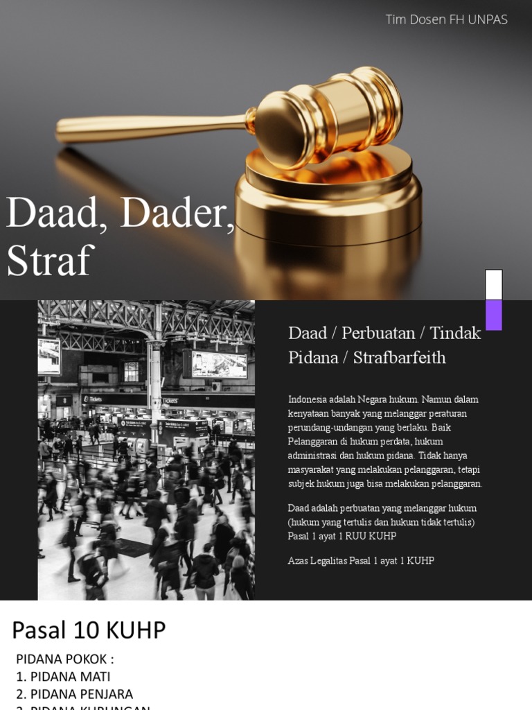 Definisi Dader dan Daad dalam Hukum | PDF | Ilmu Sosial | Hukum
