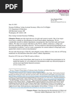 Written Comment Public Hearing Title IX DOE Athletics Sex Discrimination June 10 2021