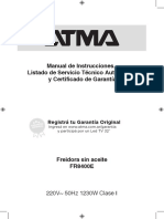 Manual Freidora FR8400E