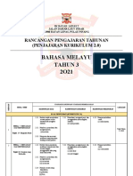 Bahasa Melayu Tahun 3 2O21: Rancangan Pengajaran Tahunan (Penjajaran Kurikulum 2.0)