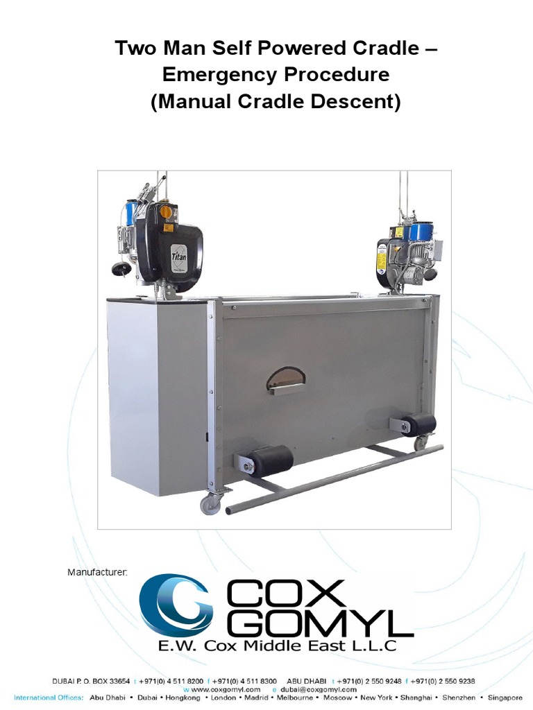 Two Man Self Powered Cradle - Emergency Procedure (Manual Cradle ...