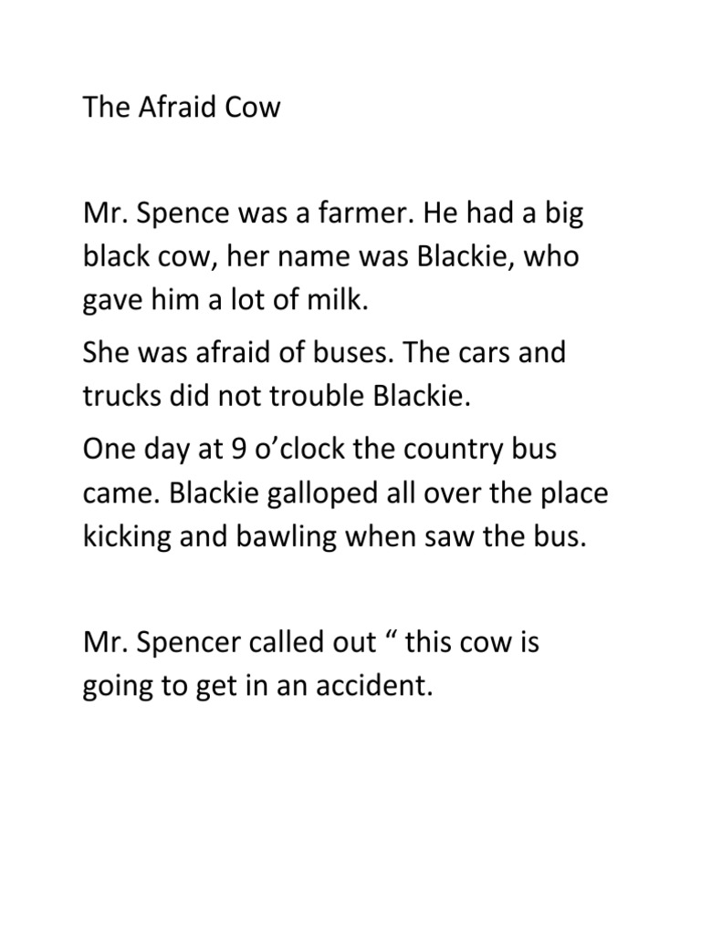 The Afraid Cow | PDF