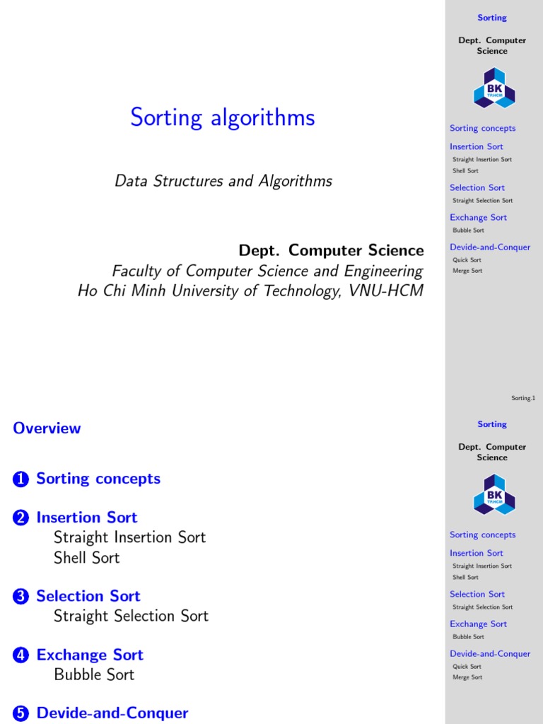 An Overview of Common Sorting Algorithms and Their Applications | PDF ...