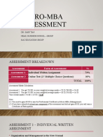 Micro-Mba Assessment: Dr. Gary Tan Head, Business School - Group Bac Education Group