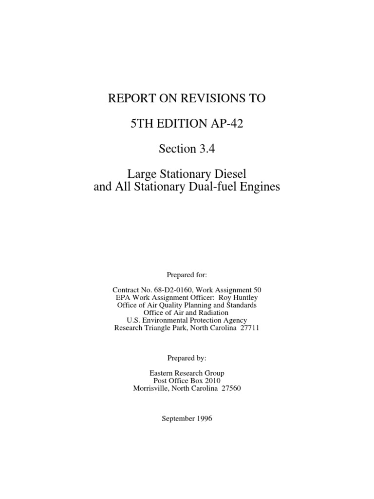 AP-42 Section 3.4 Diesel Engine Revisions | PDF | Internal Combustion ...