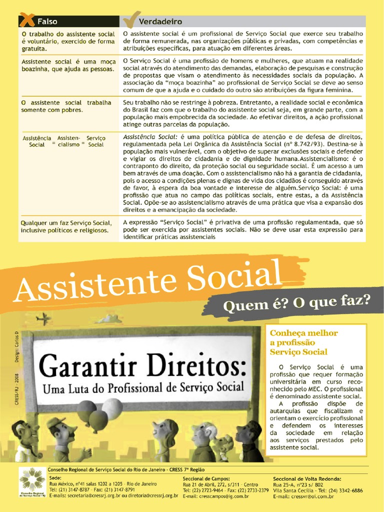 Cartilhas Assistente Social Quem e o Que Faz | PDF