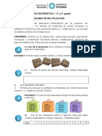 Matemática Propuesta de Problemas de Multiplicación 1°ciclo 3° Gdo. y 2° Ciclo 4° Gdo. Primaria