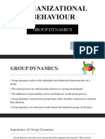 Organizational Behaviour: Group Dynamics