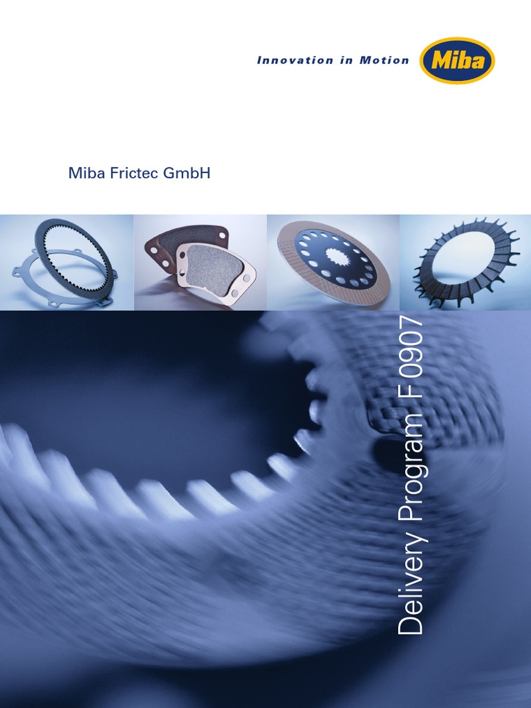 Miba Friction Catalogue 2007 | PDF | Machines | Mechanical Engineering
