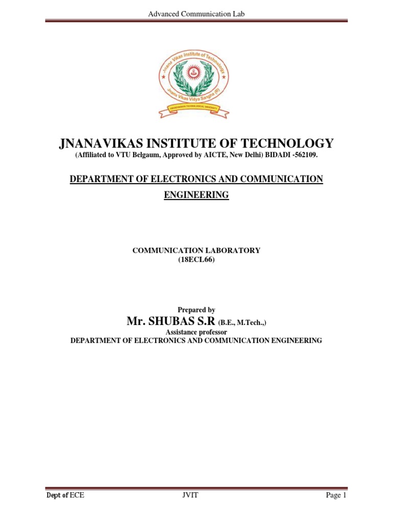 Communication Lab Syllabus Overview | PDF | Modulation | Frequency ...