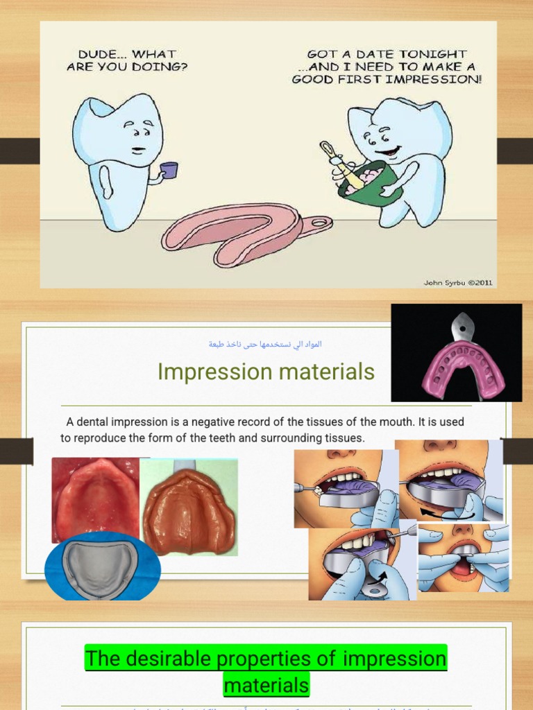 Properties and Uses of Common Dental Impression Materials PDF Chemical Substances Building