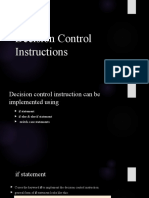 Decision Control Instructions