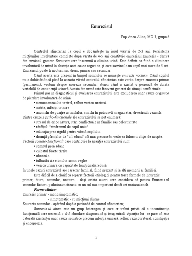 Enurezisul | PDF