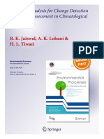 Statistical Analysis For Change Detection and Trend Assessment in Climatological Parameters