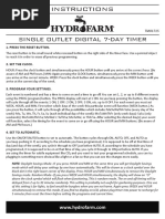 Hydrofarm TM01715 Single Outlet Digital 7-Day Timer Instruction Manual Multilingual