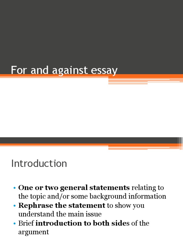 Crafting a For and Against Essay | PDF