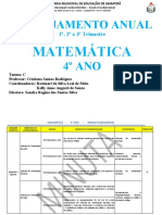 Planejamento Matemática 4° e 5° Ano 2022