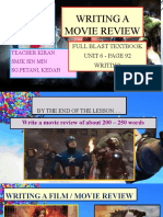 Writing A Movie Review: Full Blast Textbook Unit 6 - Page 92 Writing