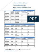 2022-2023 Onsite Champion After School Tuition Schedule and Policy 6 23 2022