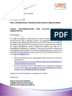 RECOCMENDACIONES PARA ELECCION DE CONSEJO ADMINISTRACION.