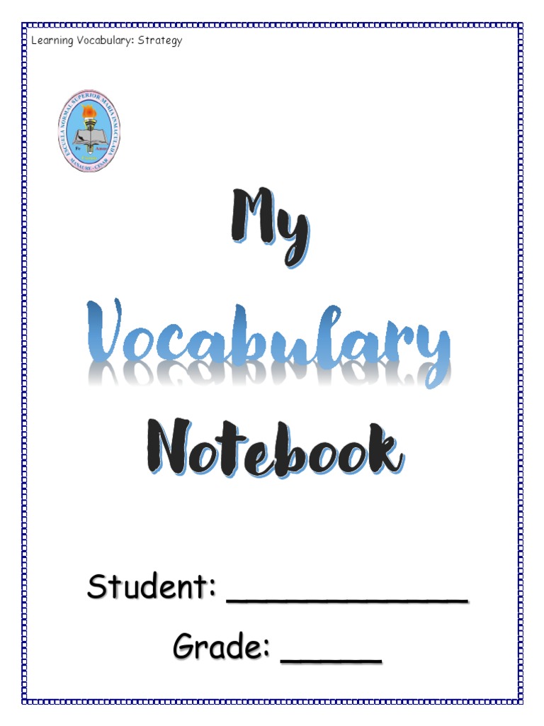 My Vocabulary Notebook PDF