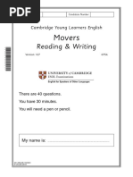 YLE Movers Reading and Writing Sample Paper B