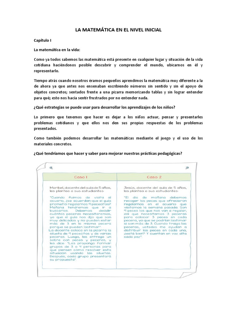 La Matematica en El Nivel Inicial | PDF | Educación de la primera ...