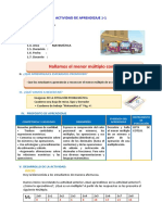 D4 A1 SESION Hallamos El Menor Múltiplo Común