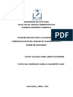 "Plan de Negocio para La Elaboración y Comercialización Del Manjar de Guanábana en La Ciudad de G