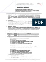 Tdr Servicio Armado de Acero, Encofrado e Instalacion de Agua y Desague