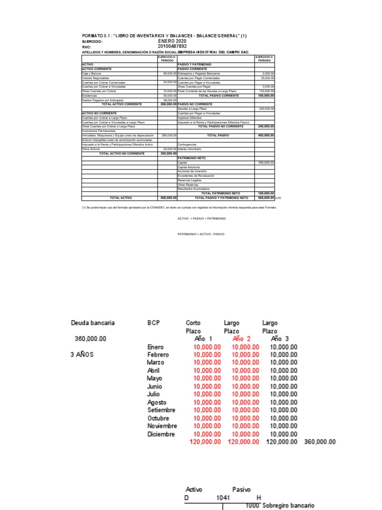 Formato Libro de Inventario y Balances 3.10 | PDF | Contabilidad ...