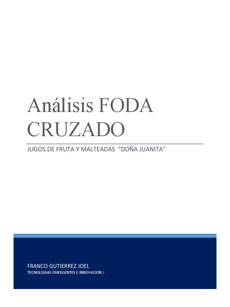 Estrategias de FODA Cruzado para Jugos | PDF | Análisis FODA | Publicidad
