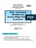 Self - Learning Module For Senior High School Learners: Weeks: 3 - 5