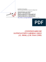 CUESTIONARIO DE SATISFACCIÓN LABORAL S20 - 23 J.L. Meliá y J.M. Peiró (1998)