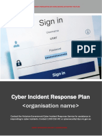 Cyber Incident Response Plan : Important: Complete Highlighted Sections Before Activating This Plan