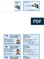 Formatos Carnets Personal Cine Colombia