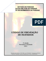 Código de prevenção de incêndios do Corpo de Bombeiros da PMPR