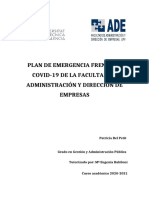 Bel - Propuesta de Un Plan de Emergencia Frente Al Covid-19 para La Facultad de Administracion y ...