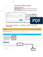 Pasos para La Matricula Virtual