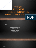 Business Communication, Management Success: Topic 1