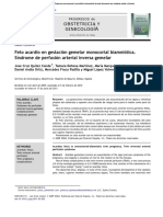 Feto Acardio en Gestación Gemelar Monocorial Biamniótica. Síndrome de Perfusión Arterial Inversa Gemelar