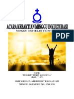 Ibadah Minggu Inkulturasi Minggu Ii Setelah Trinitatis 26 Juni 2022
