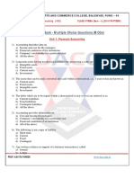 Question Bank - Multiple Choice Questions (MCQS) : Unit 1: Financial Accounting