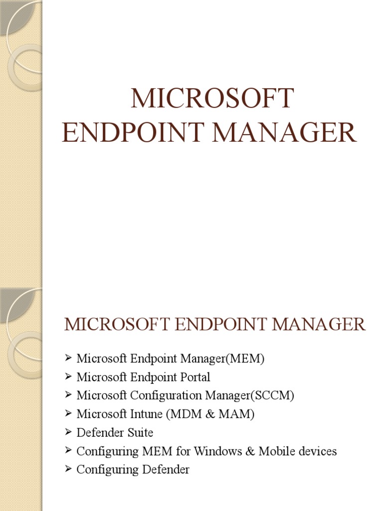 Microsoft Endpoint Manager Overview | PDF | Mobile App | Cloud Computing