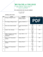 List of New Acquisitions For College Library 2022-2023